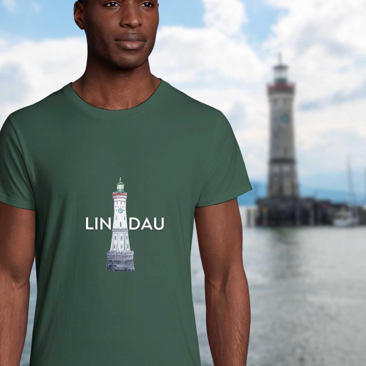 Lindau Souvenir: Organic Men's Fitted T-shirt 