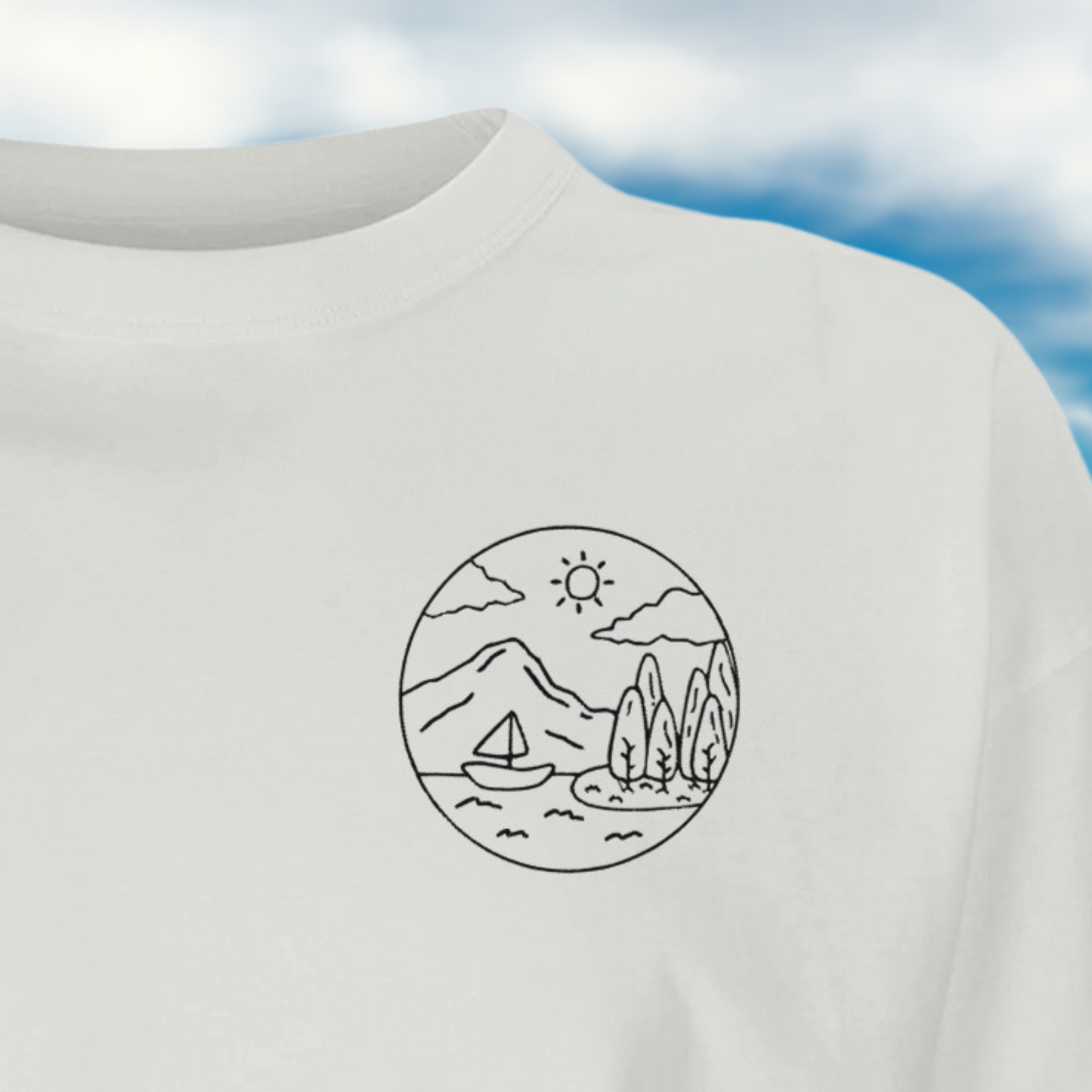 Bodensee embroidered Organic Oversized T-shirt