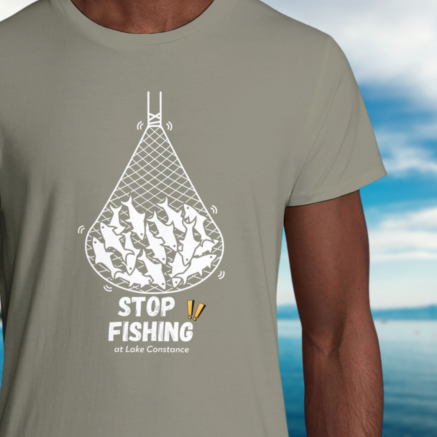 Stop Fishing at Lake Constance - Organic Men Shirt