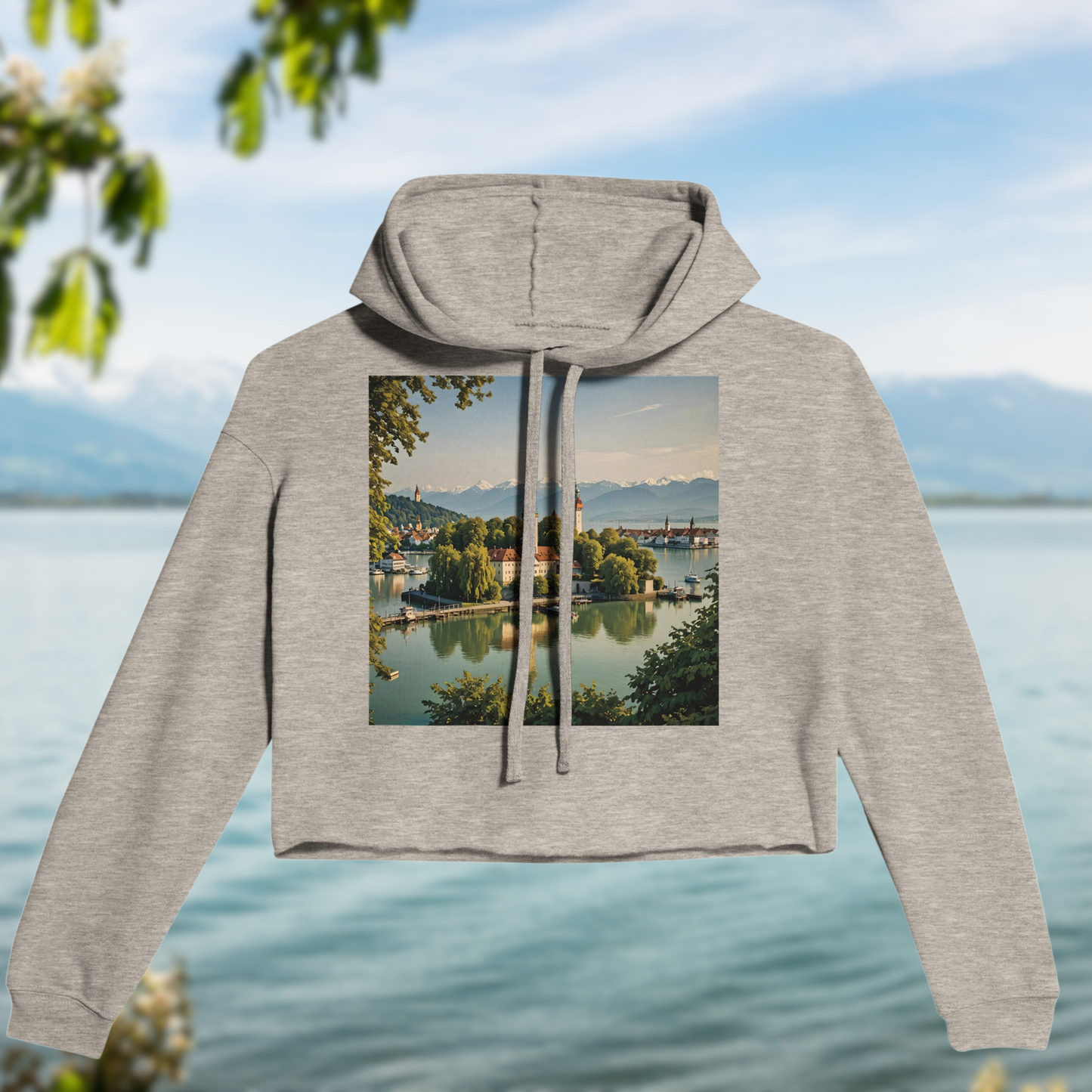 Bodensee Oil Paint - Cropped Hoodie