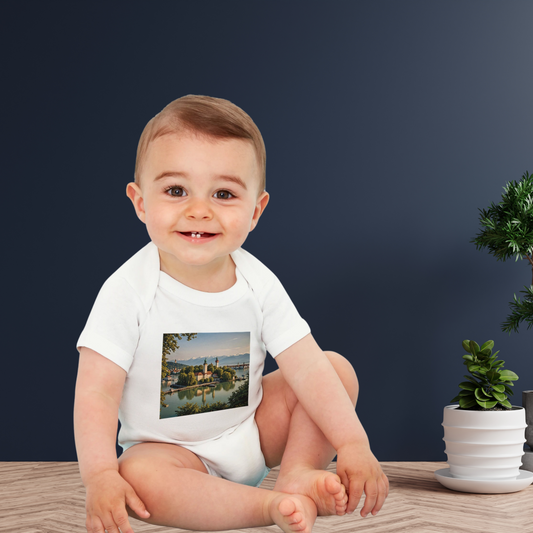 Bodensee Souvenir: Baby Short Sleeve Bodysuit (100% Organic Cotton)