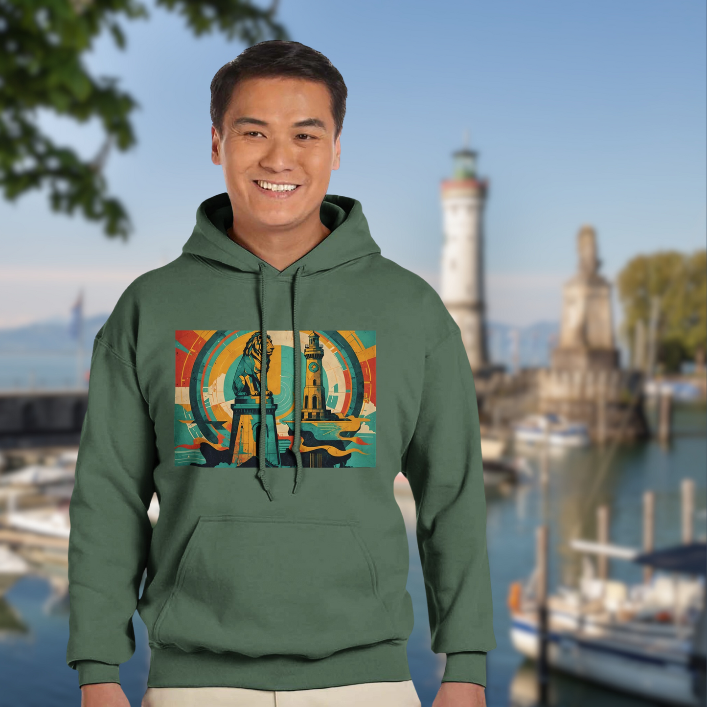 Bodensee Souvenir: Men Premium Lindau Streetstyle Hoodie