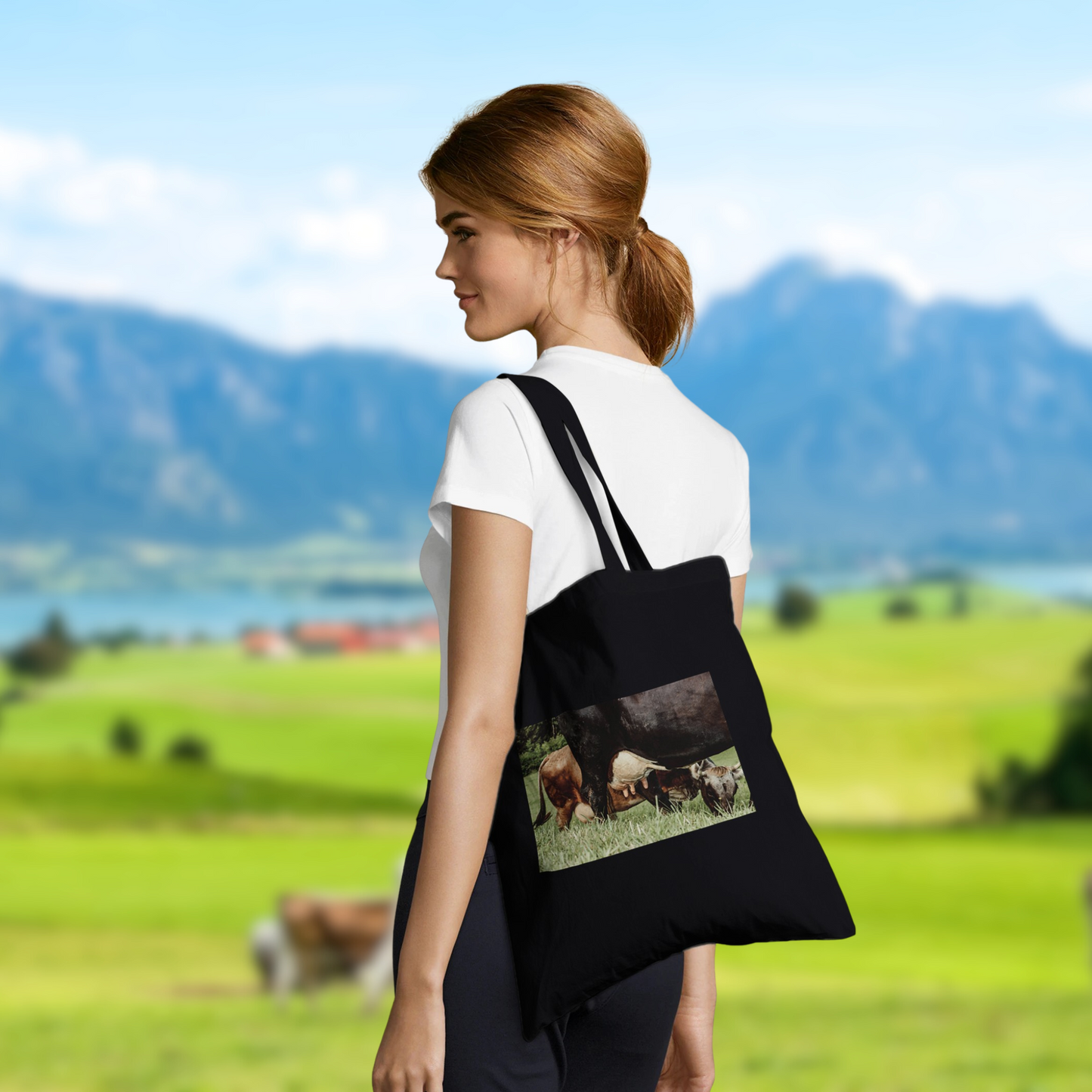 Bodensee Souvenir: Organic 100% Cotton Bag "Drink some fresh milk"