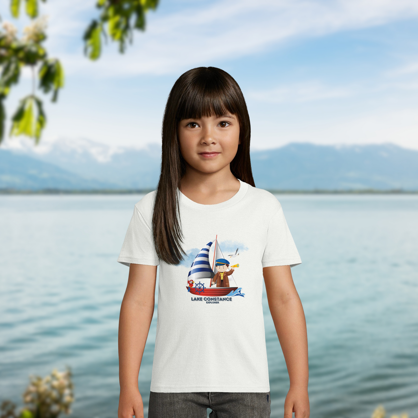 Explore Lake Constance - Organic Kids Fitted T-shirt