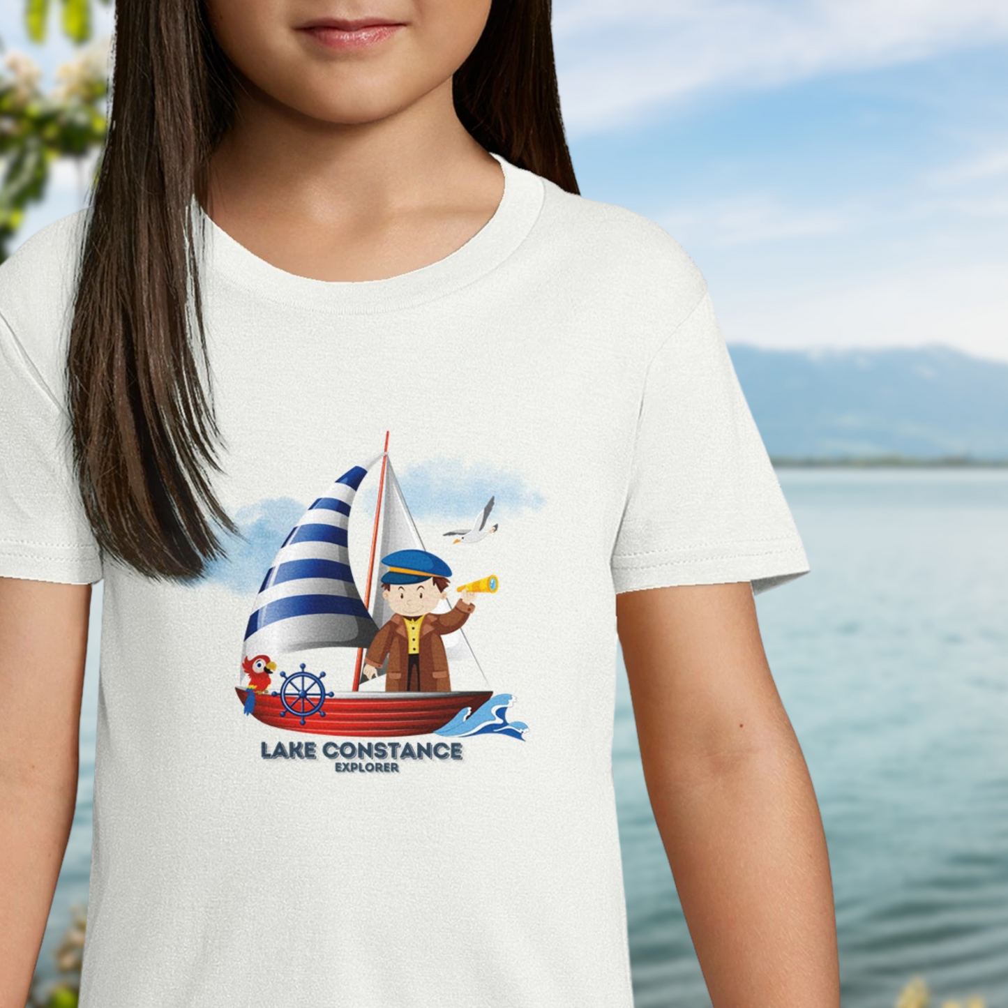 Explore Lake Constance - Organic Kids Fitted T-shirt