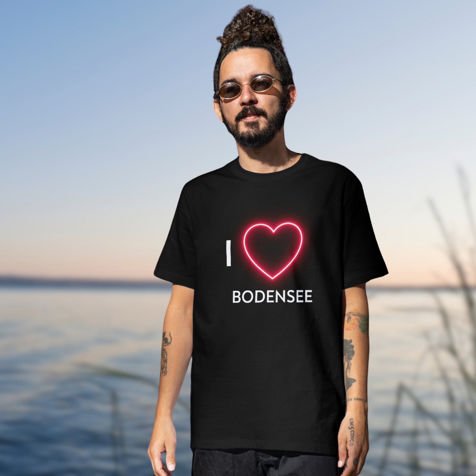 Souvenir: "I Love Bodensee" Men 100% cotton T-Shirt