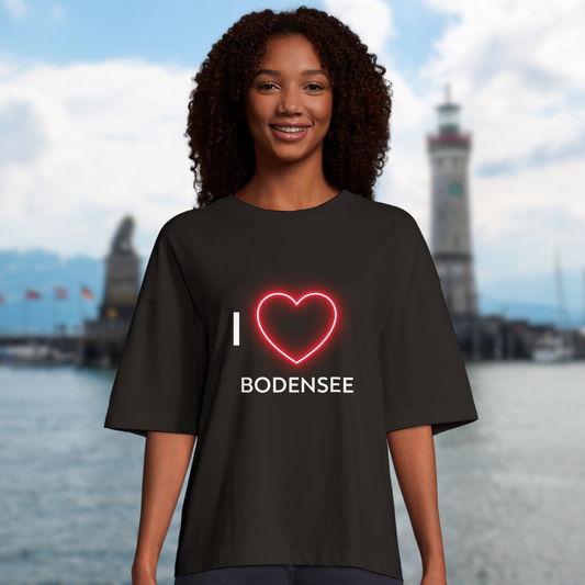 I Love Bodensee - Organic Oversized Neon T-Shirt