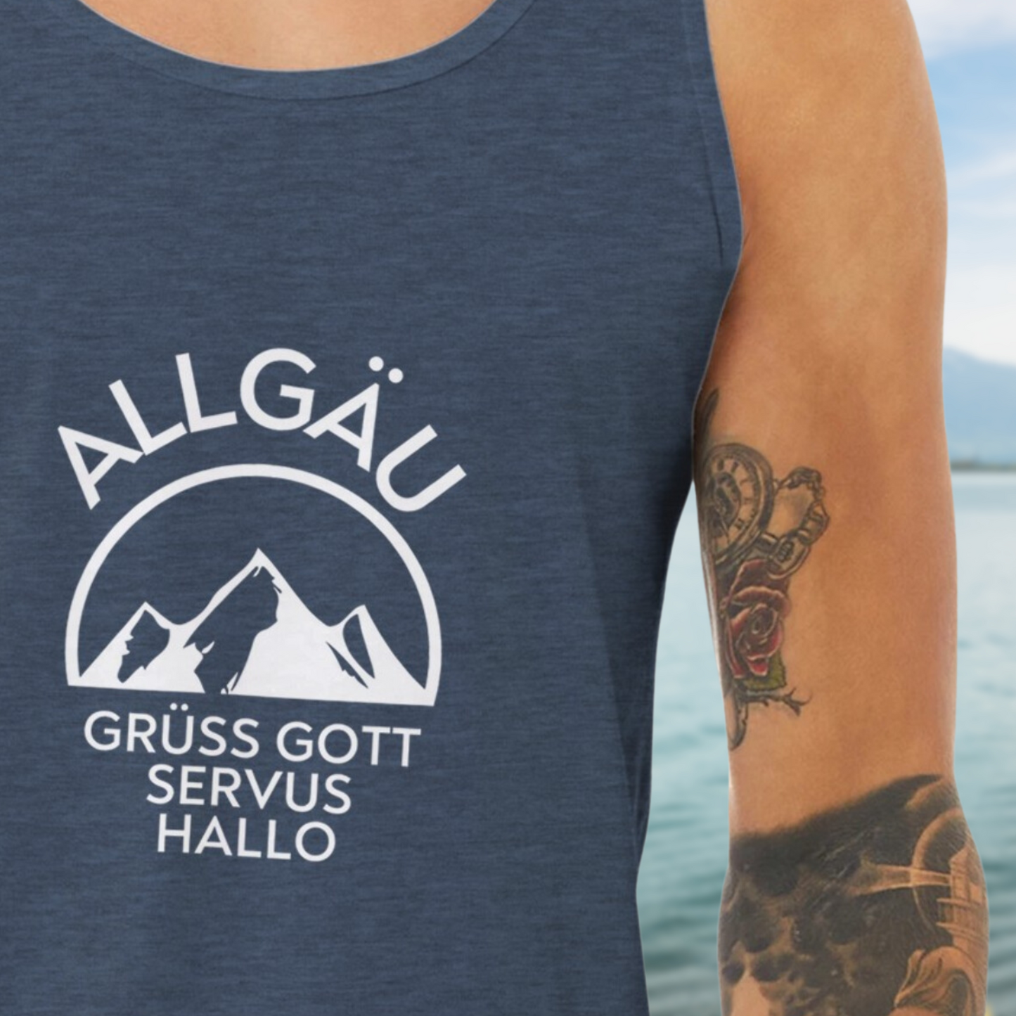 Premium Allgäu Experience: Stylish Men's T-Shirt Souvenir