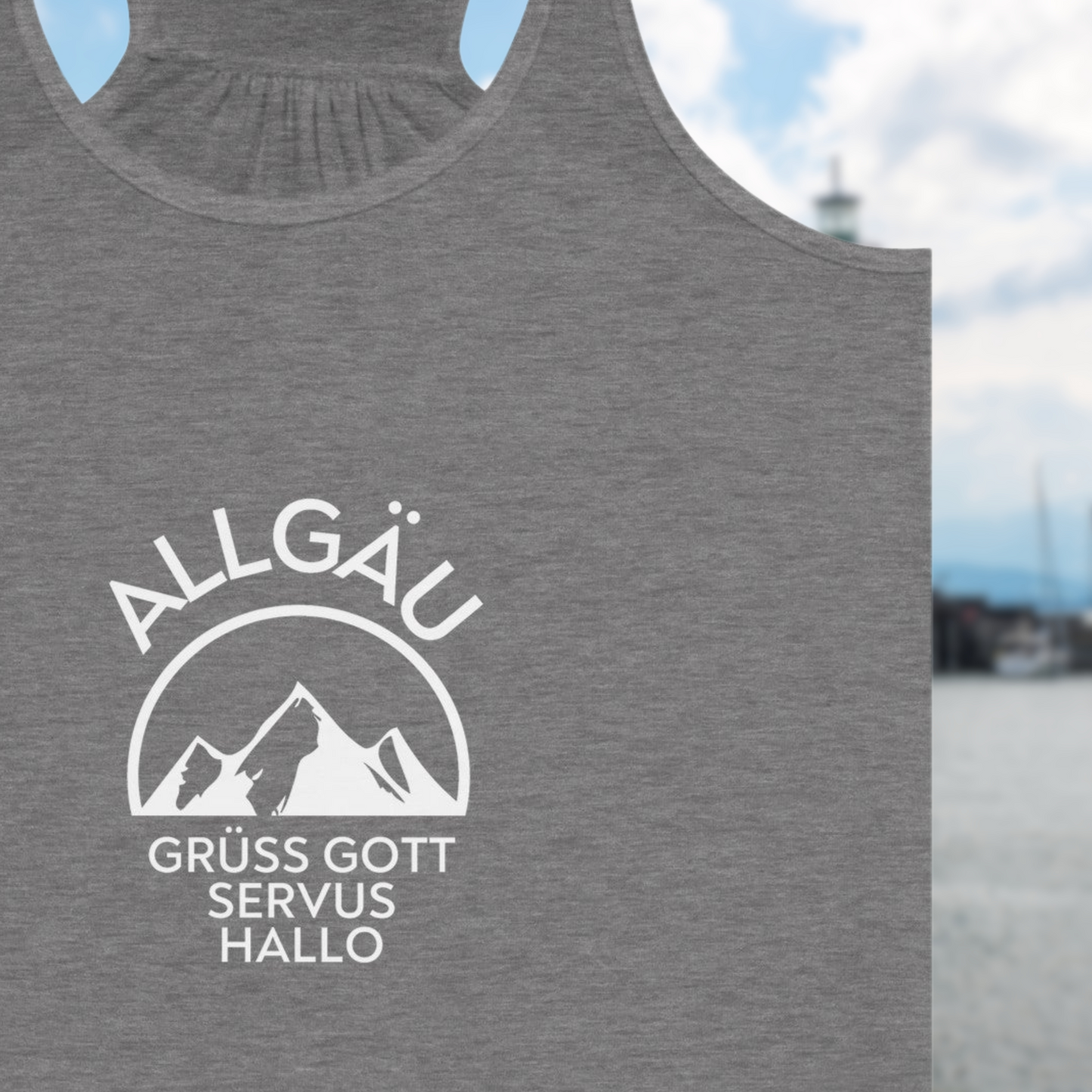 Premium Allgäu Experience: Stylish Women's Flowy Racerback Tank Top